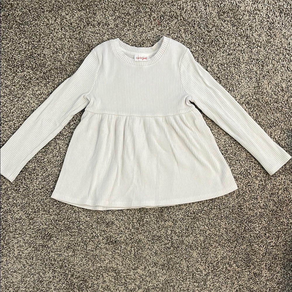 Peplum White Girls Top